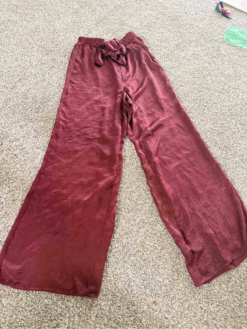 Xhilaration Wide-Leg Tie-Front Pants - Wine